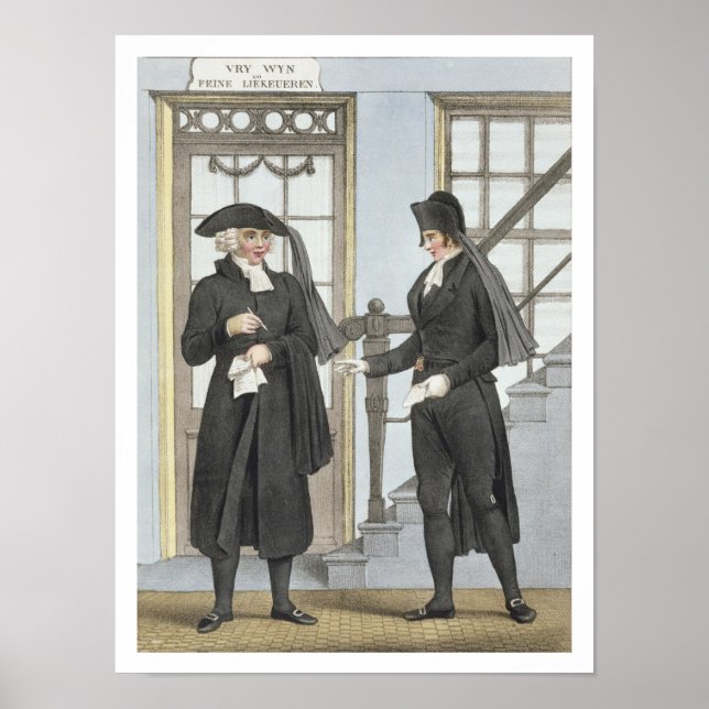 Póster Funeral officials of Amsterdam, illustration from (Frente)