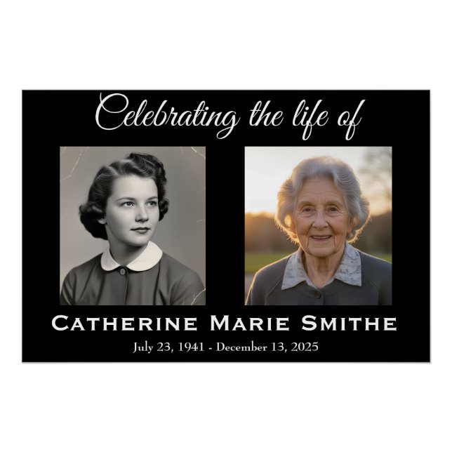 Póster Funeral or Memorial Double Image (Anverso)