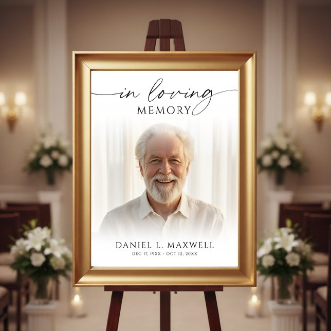 Póster Funeral Photo In Loving Memory Welcome Sign Poster (Subido por el creador)