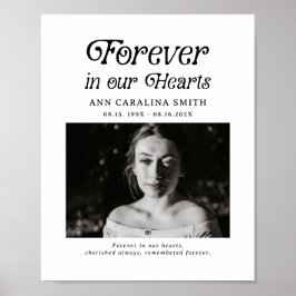 Póster Funeral Retro Mínimo para siempre en nuestro Rótul