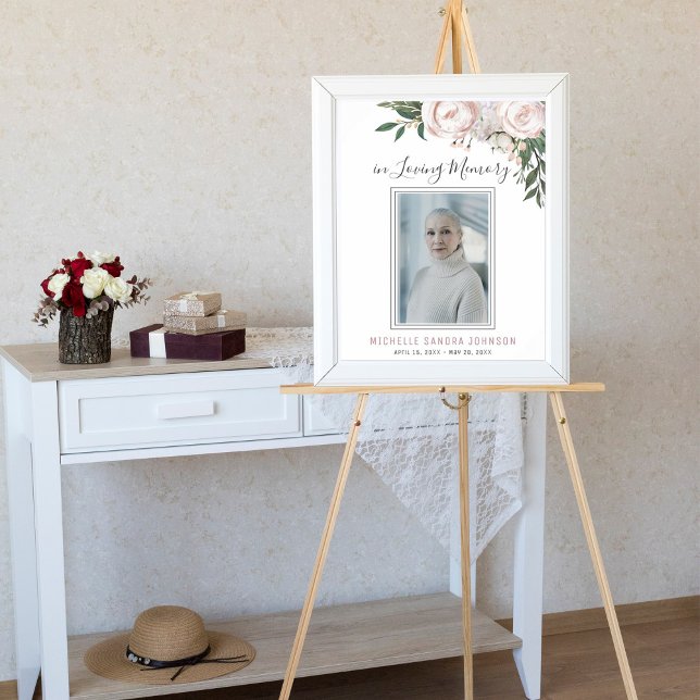 Póster Funeral White Celebrating of Life Welcome Sign (Subido por el creador)