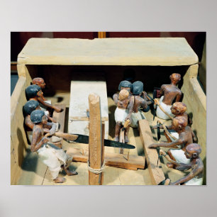 Póster Funerary model of a carpentry workshop