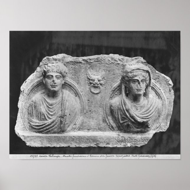 Póster Funerary relief of a couple, from Palmyra, Syria (Frente)