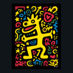 Póster Funky Alien Dragon Yellow - Neon Pop Art Crema<br><div class="desc">Entra en un sueño neón con este divertido Dragón Alien en amarillo audaz. Una criatura cósmica peculiar,  llena de energía y actitud,  rodeada de formas vibrantes y colores brillantes. Perfecto para añadir vibraciones funky,  encanto retro de arte pop y espíritu ajeno lúdico a cualquier habitación.</div>