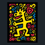 Póster Funky Alien Dragon Yellow - Neon Pop Art Crema<br><div class="desc">Entra en un sueño neón con este divertido Dragón Alien en amarillo audaz. Una criatura cósmica peculiar,  llena de energía y actitud,  rodeada de formas vibrantes y colores brillantes. Perfecto para añadir vibraciones funky,  encanto retro de arte pop y espíritu ajeno lúdico a cualquier habitación.</div>
