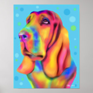 Póster Funky Basset Hound Poster