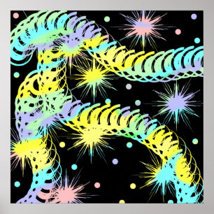 Póster Funky Colorful Poster