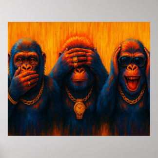 Póster Funky Gorillas Trio — See No Evil