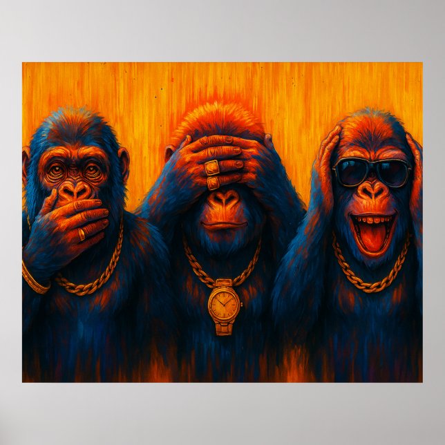 Póster Funky Gorillas Trio — See No Evil (Frente)