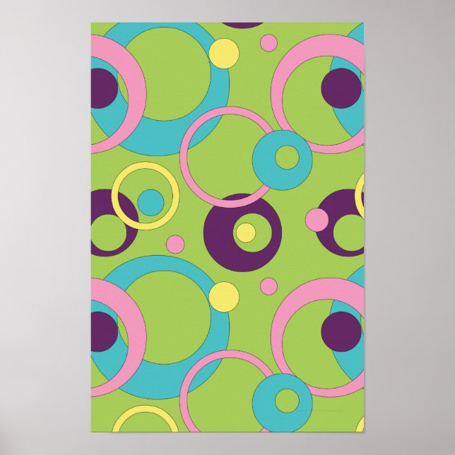 Póster Funky Green Circles Poster (Frente)