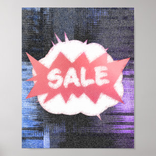 Póster Funky Grunge Sale Burst Gritty y Playous Design