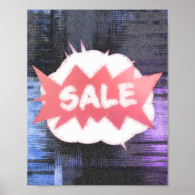 Póster Funky Grunge Sale Burst Gritty y Playous Design (Frente)