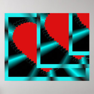 Póster Funky Hearts Poster
