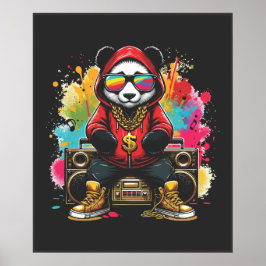 Póster Funky Panda Music Vibes