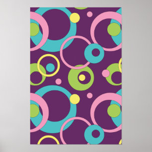 Póster Funky Purple Circles Poster