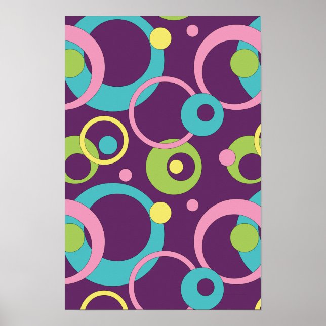 Póster Funky Purple Circles Poster (Frente)