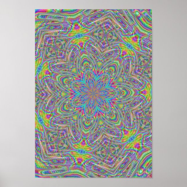 Póster Funky Retro 60 Estilo Kaleidoscope Poster (Frente)