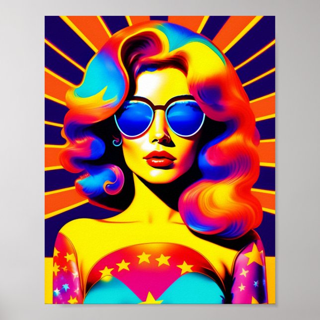 Póster Funky Retro Pop Art Fashion (Frente)