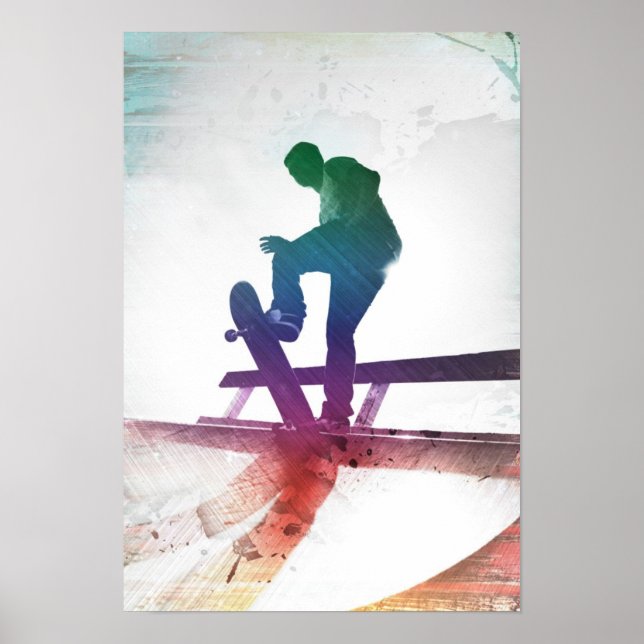 Póster Funky Skateboarder Skate Kid (Frente)
