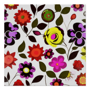 Póster Funky Spring Flowers Seventin Style