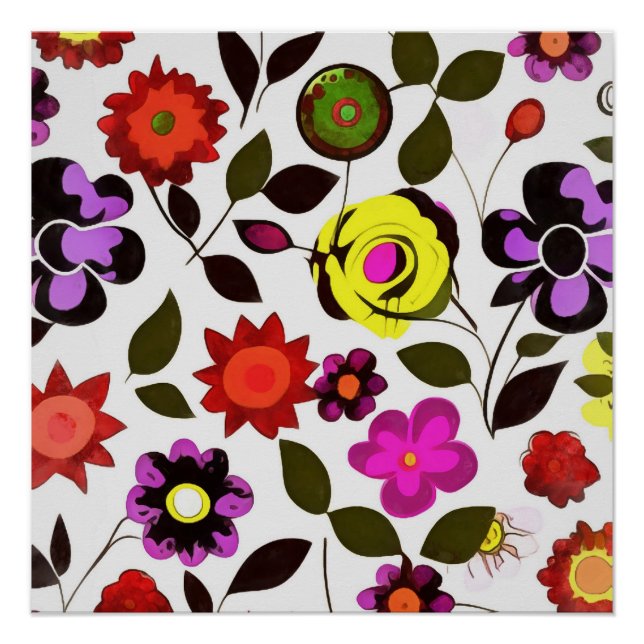 Póster Funky Spring Flowers Seventin Style (Anverso)