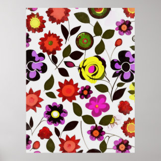 Póster Funky Spring Flowers Seventin Style
