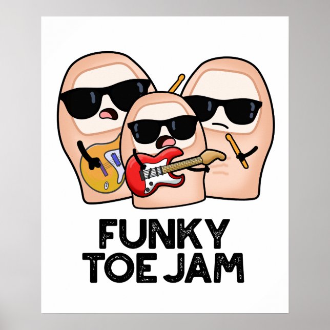 Póster Funky Toe Jam Funny Music Pun (Frente)