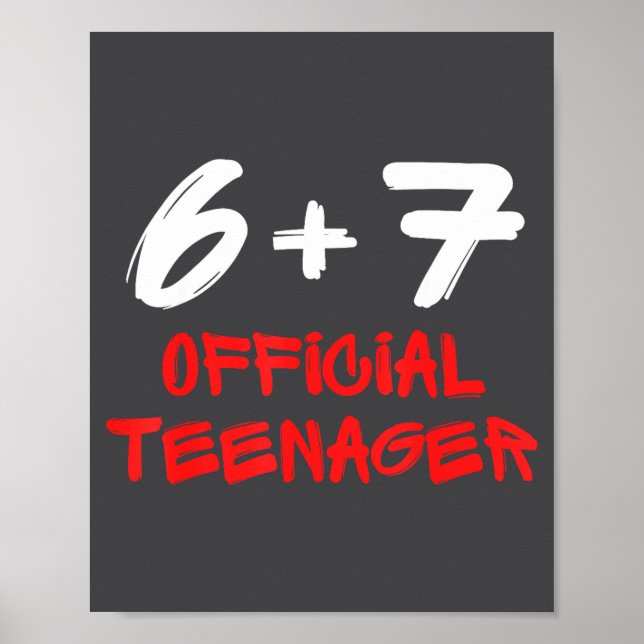 Póster Funny 13th Birthday Teenager 6+7 Year Old Boys Kid (Frente)