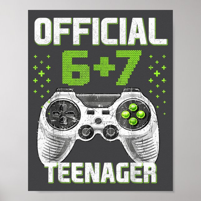 Póster Funny 13th Birthday Teenager 6+7 Year Old Boys Kid (Frente)