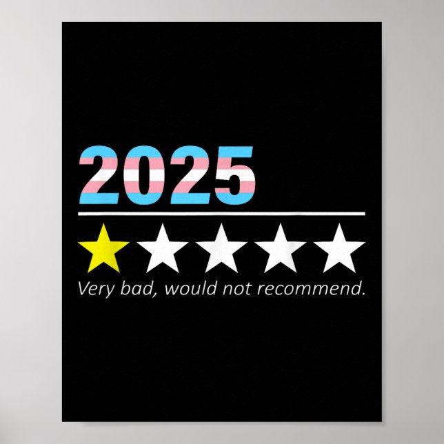 Póster Funny 2025 Very Bad Would Not Recommend  (Frente)