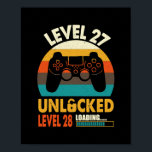 Póster Funny 27th Birthday Vintage Level 27 Unlocked<br><div class="desc">Funny 27th Birthday Vintage Level 27 Unlocked Video Game Gift. Perfect gift for your dad,  mom,  papa,  men,  women,  friend and family members on Thanksgiving Day,  Christmas Day,  Mothers Day,  Fathers Day,  4th of July,  1776 Independent day,  Veterans Day,  Halloween Day,  Patrick's Day</div>