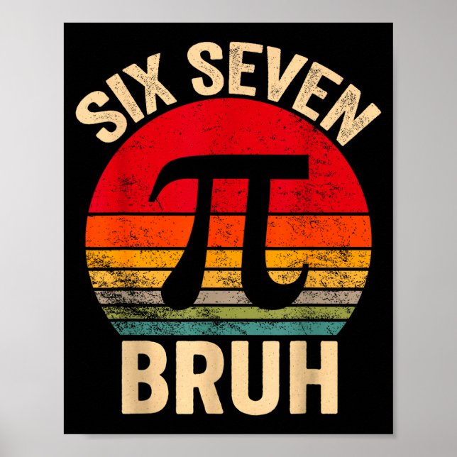 Póster Funny 3.14 67 6 7 meme design cute math nerd gen z (Frente)