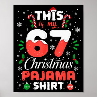 Póster Funny 67 Christmas Pajamas Shirt Six Seven Meme Br