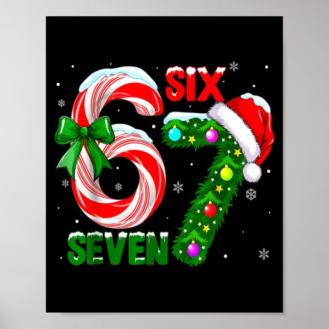 Póster Funny 67 Christmas Shirts Boys Kids 6 7 Meme Pajam (Frente)