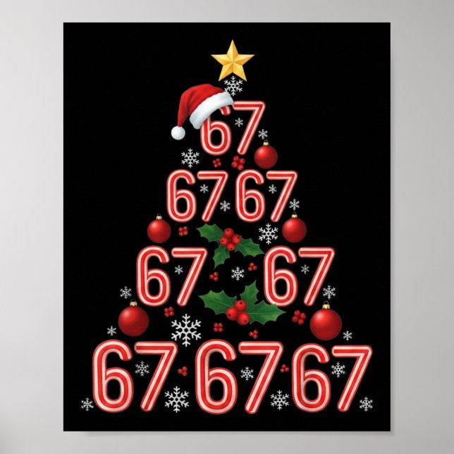 Póster Funny 67 Christmas Tree Candy Cane Meme Holiday  (Frente)