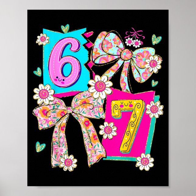 Póster Funny 67 Coquette Bow Design For Girly Aesthetic L (Frente)