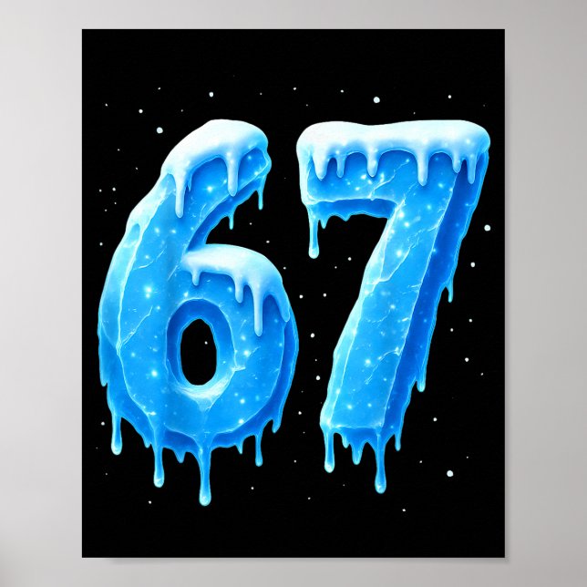 Póster Funny 67 Drip Cold Ice Winter Season Six Seven Sno (Frente)