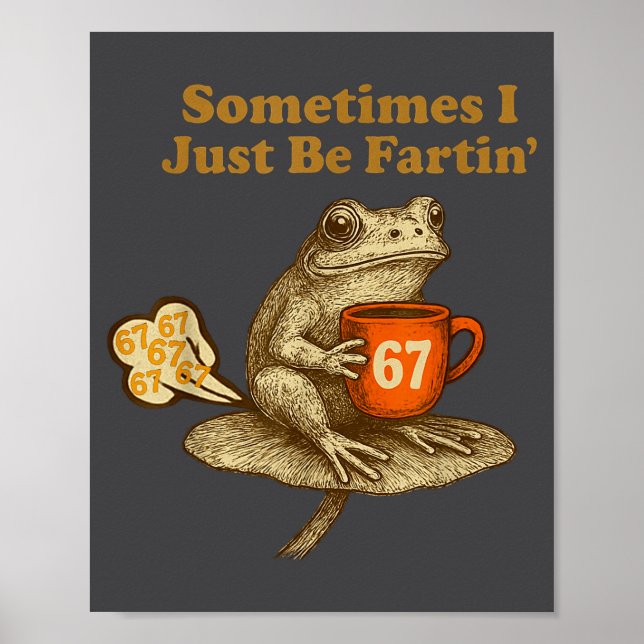 Póster Funny 67 I six Seven Fartin Sometimes Just Frog (Frente)