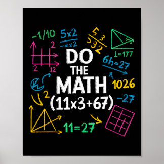 Póster Funny 67 Math Equation 100 Days Of School 100 Days
