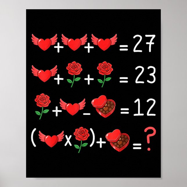 Póster Funny 67 Math Teacher Valentine Math Teacher Women (Frente)
