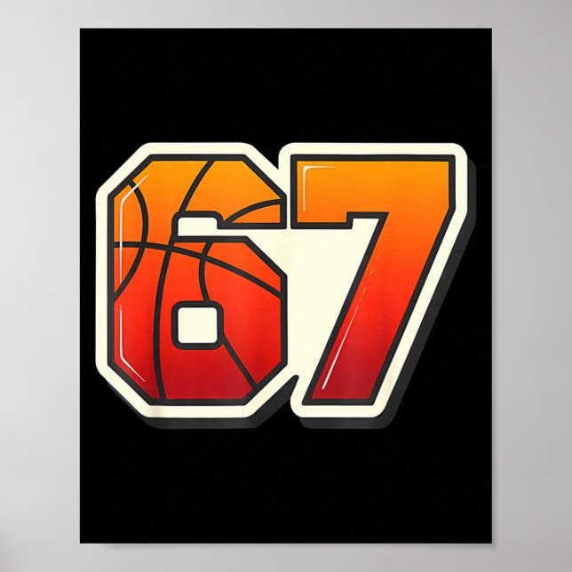 Póster Funny 67 Meme Basketball Ice Cream Drip Six Seven  (Frente)