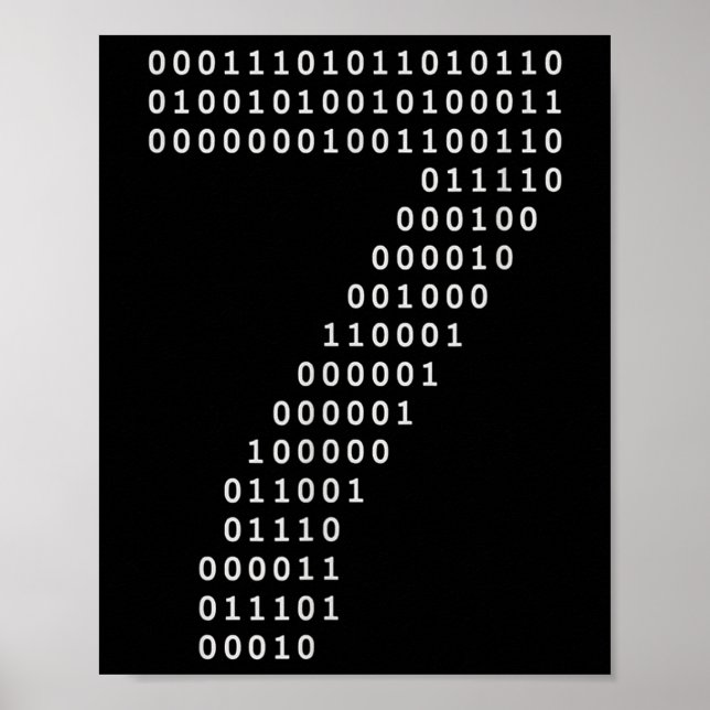 Póster Funny 67 Meme Binary Code Tech Geek Digital Six Se (Frente)
