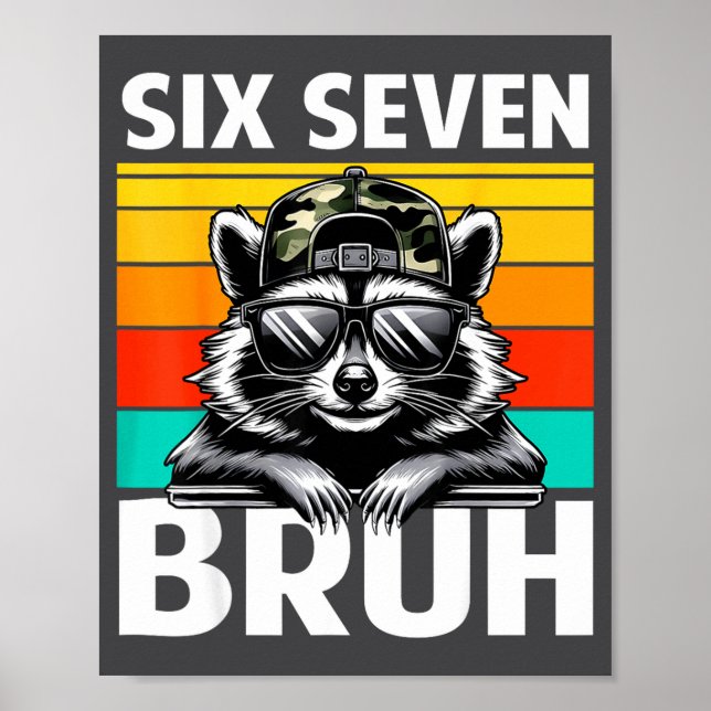 Póster Funny 67 Meme Boys Kids Camo Hat Six Seven Bruh Ra (Frente)