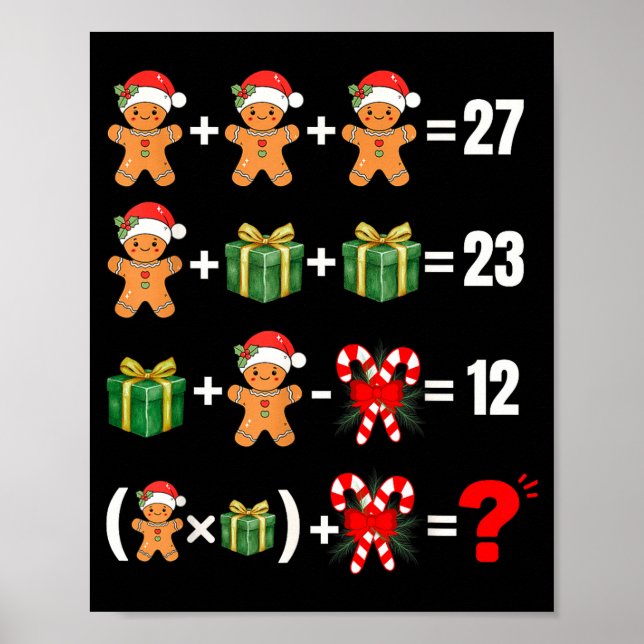 Póster Funny 67 Meme Candy Merry Santa Math Teacher Chris (Frente)