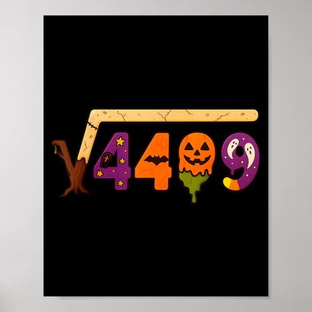 Póster Funny 67 Meme Math Teacher 6 7 Halloween Square Ro (Frente)