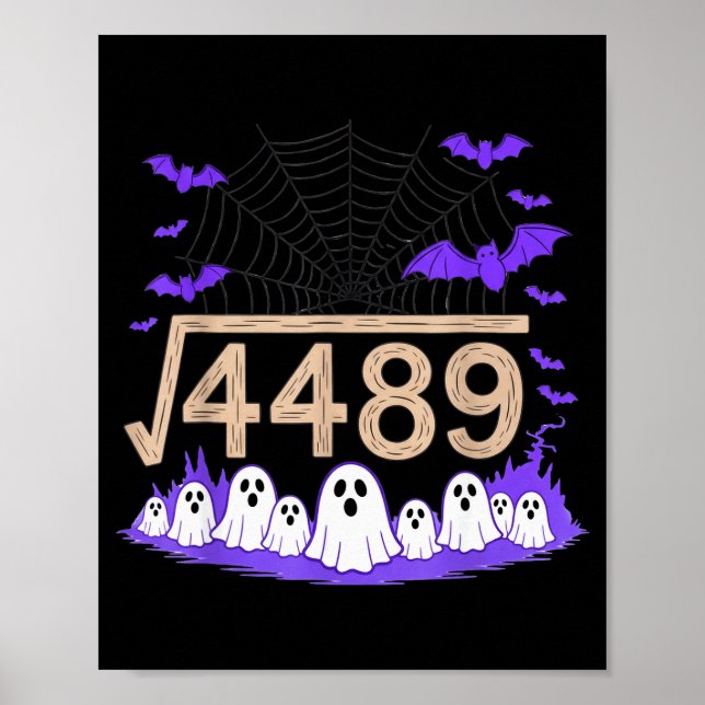 Póster Funny 67 Meme Math Teacher 6 7 Halloween Square Ro (Frente)