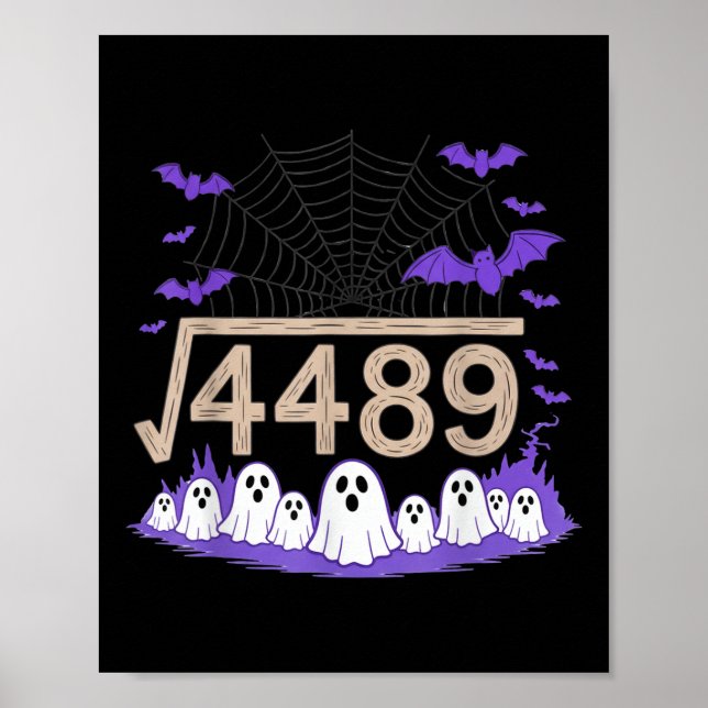 Póster Funny 67 Meme Math Teacher 6 7 Halloween Square Ro (Frente)