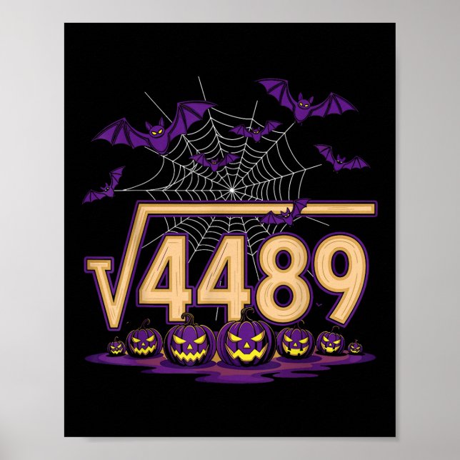 Póster Funny 67 Meme Math Teacher Square Root 4489 Hallow (Frente)