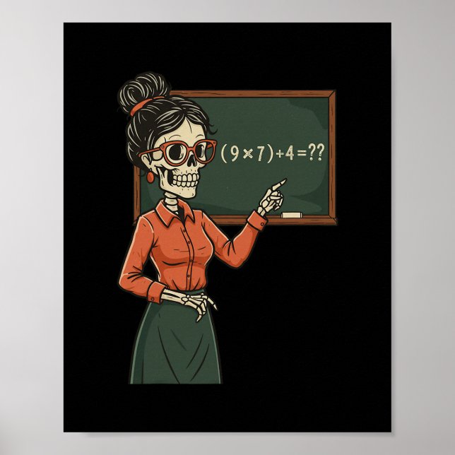 Póster Funny 67 Meme Pemdas Elementary Math Teacher Brain (Frente)