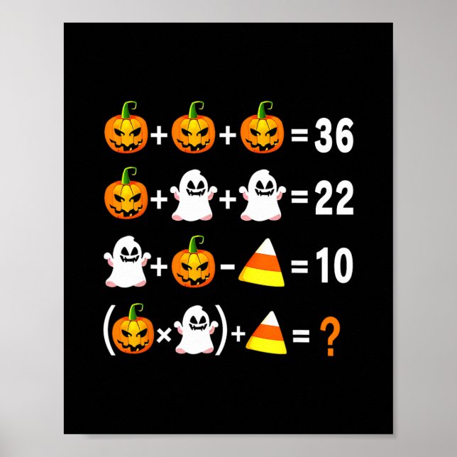 Póster Funny 67 Meme Pumpkin Ghost Math Teacher Halloween (Frente)